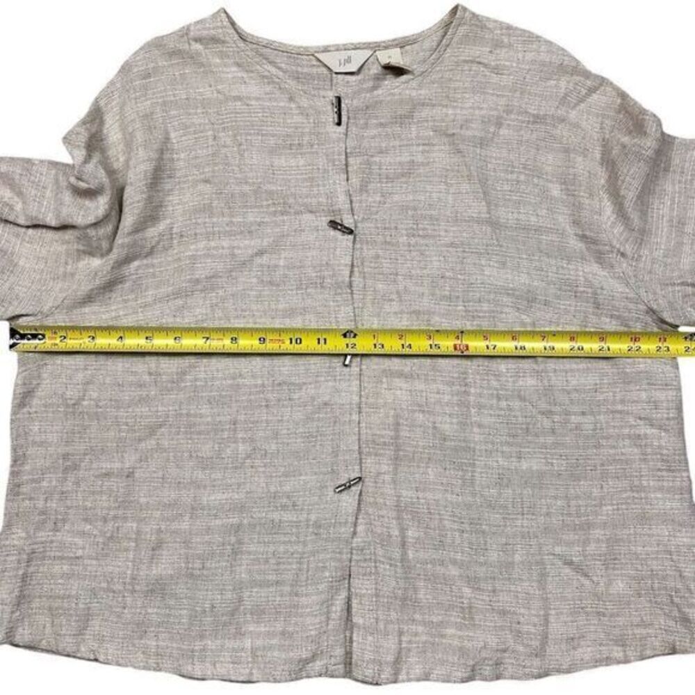 J.‎ Jill Oatmeal Linen Blend Toggle Button Boxy Cardigan Jacket Beige Medium - Picture 4 of 7